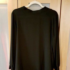 LOFT sheer black blouse L